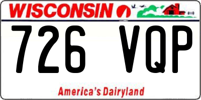 WI license plate 726VQP