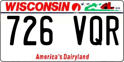 WI license plate 726VQR