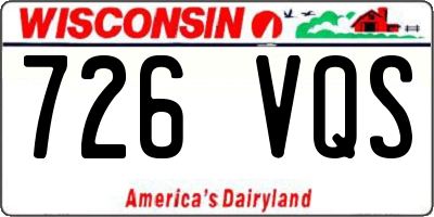 WI license plate 726VQS