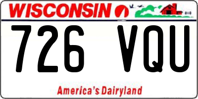 WI license plate 726VQU