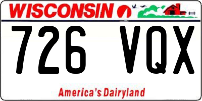 WI license plate 726VQX