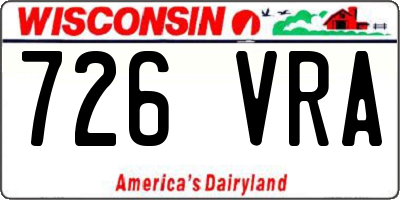 WI license plate 726VRA