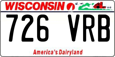 WI license plate 726VRB