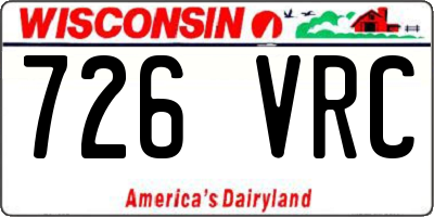 WI license plate 726VRC