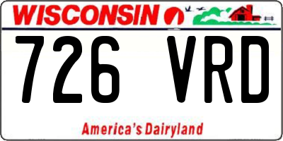 WI license plate 726VRD