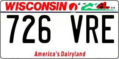 WI license plate 726VRE