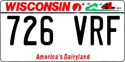 WI license plate 726VRF
