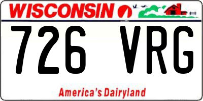 WI license plate 726VRG