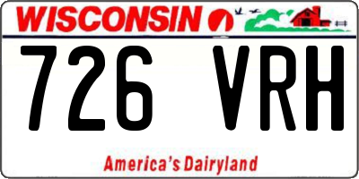 WI license plate 726VRH