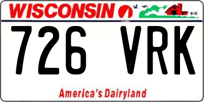 WI license plate 726VRK
