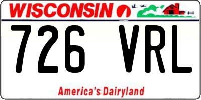 WI license plate 726VRL
