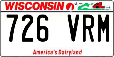 WI license plate 726VRM