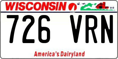WI license plate 726VRN