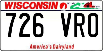 WI license plate 726VRO