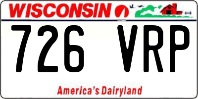 WI license plate 726VRP