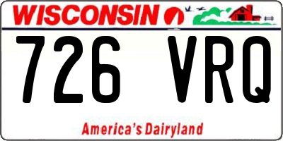WI license plate 726VRQ