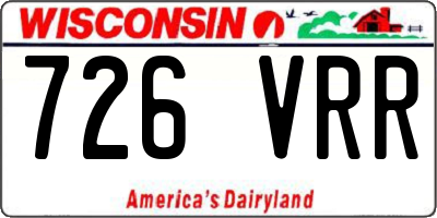 WI license plate 726VRR