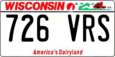 WI license plate 726VRS