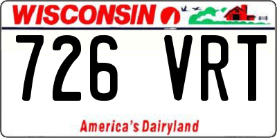 WI license plate 726VRT