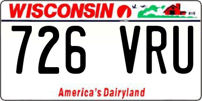 WI license plate 726VRU