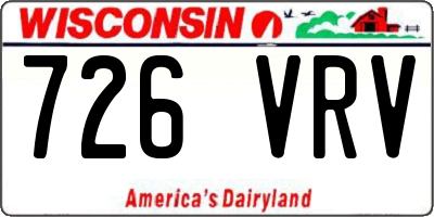 WI license plate 726VRV