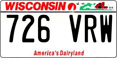 WI license plate 726VRW