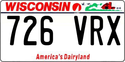 WI license plate 726VRX