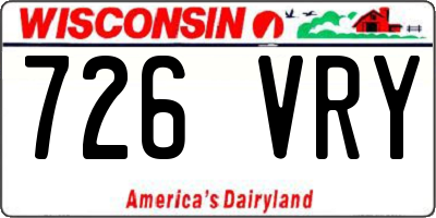 WI license plate 726VRY