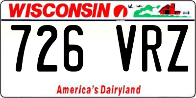 WI license plate 726VRZ