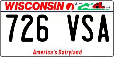 WI license plate 726VSA