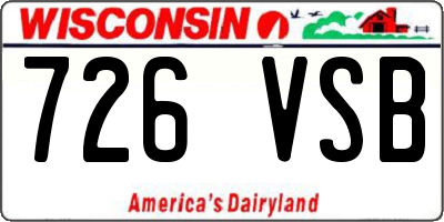 WI license plate 726VSB