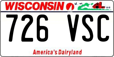 WI license plate 726VSC