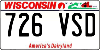 WI license plate 726VSD