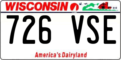 WI license plate 726VSE