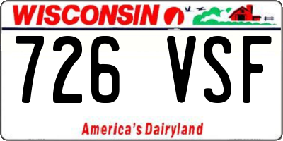 WI license plate 726VSF