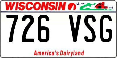WI license plate 726VSG