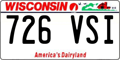 WI license plate 726VSI