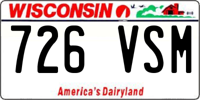 WI license plate 726VSM