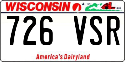 WI license plate 726VSR