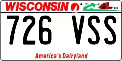 WI license plate 726VSS