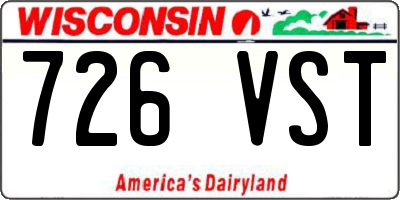 WI license plate 726VST