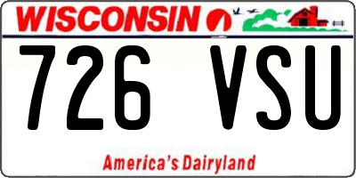 WI license plate 726VSU