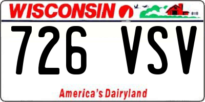 WI license plate 726VSV
