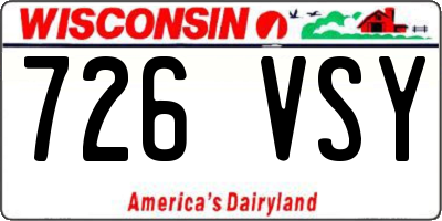 WI license plate 726VSY