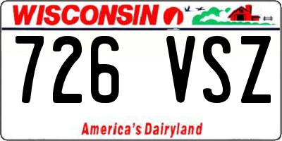 WI license plate 726VSZ