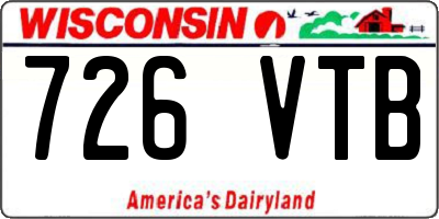 WI license plate 726VTB