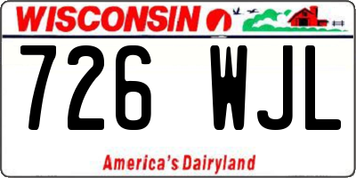 WI license plate 726WJL