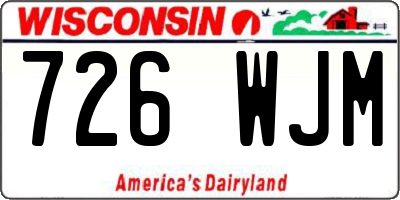 WI license plate 726WJM