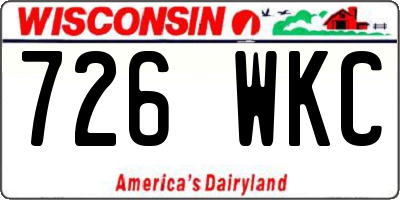 WI license plate 726WKC