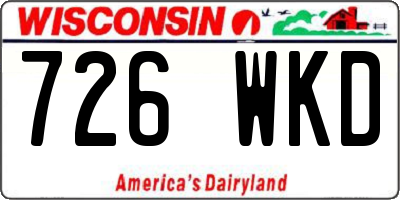 WI license plate 726WKD